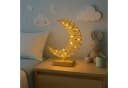 I.GE.A. LED-Dekofigur Mond Gold Metall Warmweiß Timer Batteriebetrieb Bild 1