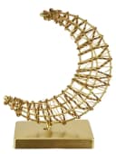 I.GE.A. LED-Dekofigur Mond Gold Metall Warmweiß Timer Batteriebetrieb Bild 2