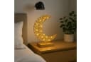 I.GE.A. LED-Dekofigur Mond Gold Metall Warmweiß Timer Batteriebetrieb Bild 3