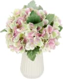 I.GE.A. Kunstblumen-Bouquet Hortensien mit Keramik-Vase Grün Bild 2