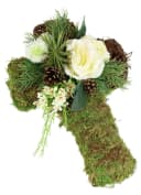 OTTO home Kunstblumenkreuz mit Rosen, Zapfen & Ziergrün, Höhe 11 cm Bild 2
