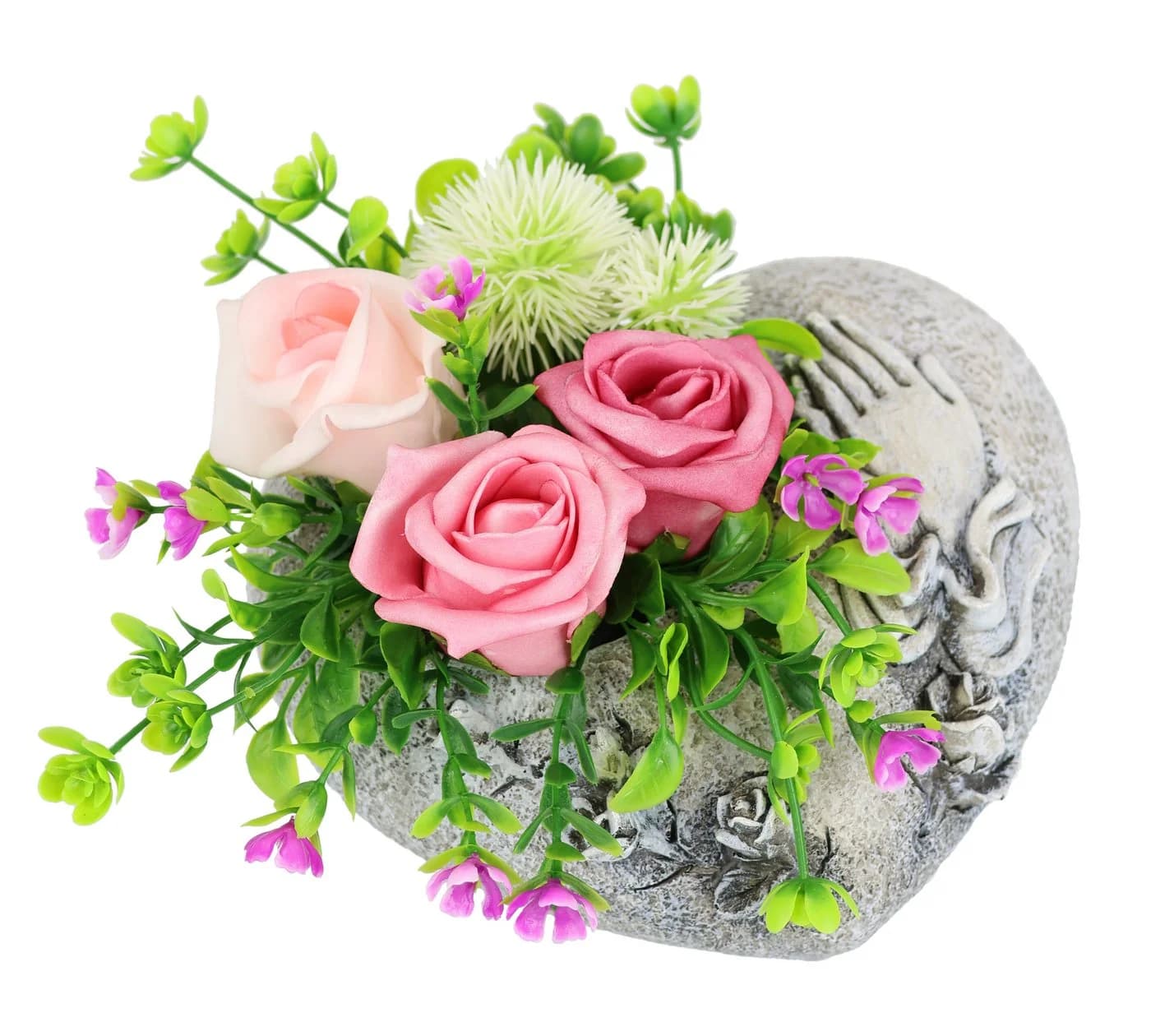 OTTO home Kunstblume Gesteck 'Rosen' in Herz-Pflanzschale Rosa - Bild 2