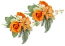 I.GE.A. Kunstblumen-Strauß Rosen Lilien Hortensie Orange Bild 1