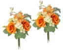 I.GE.A. Kunstblumen-Strauß Rosen Lilien Hortensie Orange Bild 2