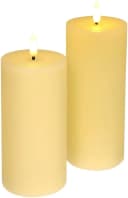 I.GE.A. LED Echtwachskerze 2er Set Creme mit Timer Bild 2