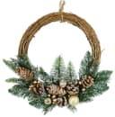 Baur Versand Weihnachtskranz Dekoriert Grün Gold Rattan Bild 2