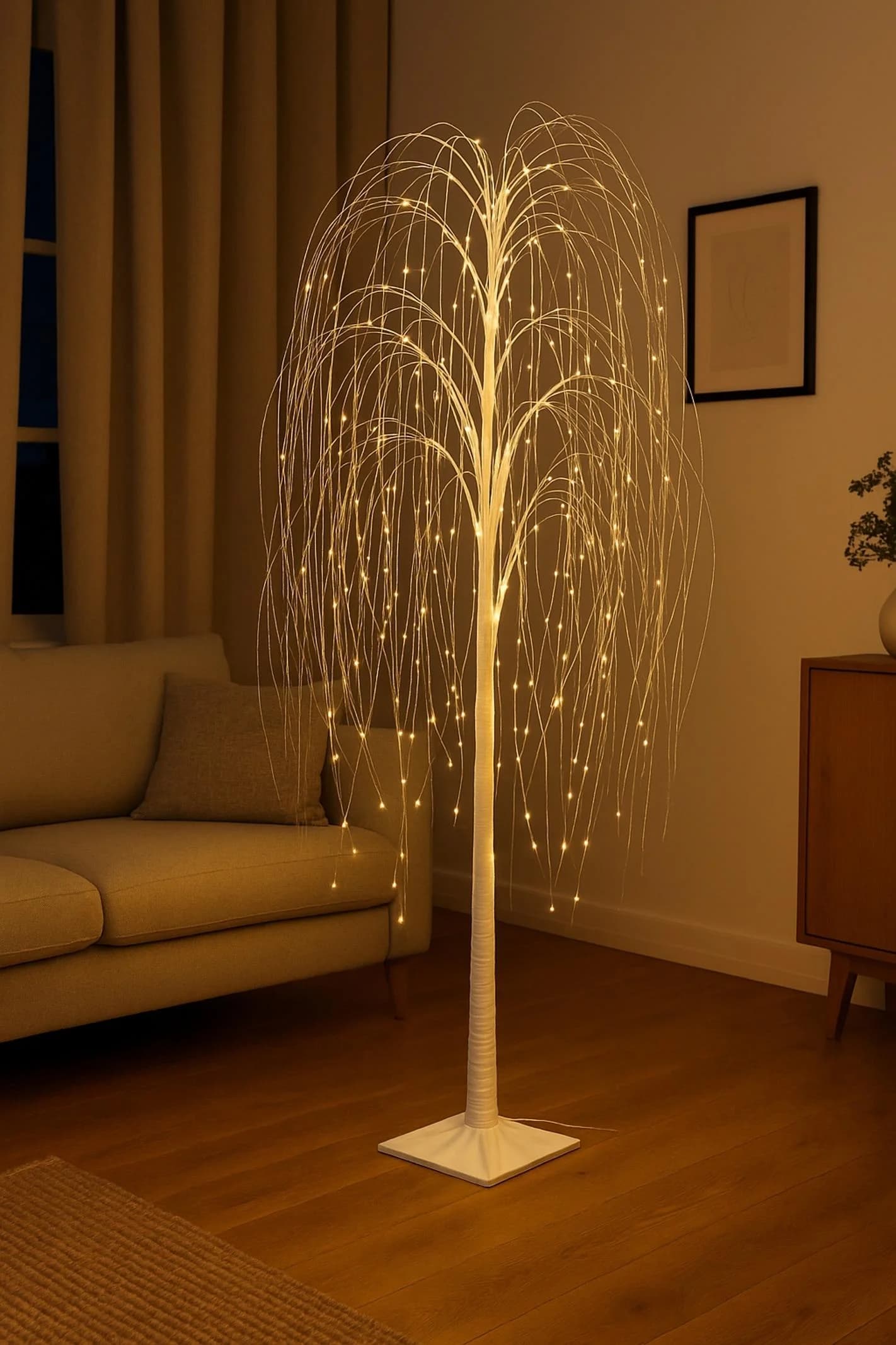 I.GE.A. LED-Leuchtbaum 180 cm mit 400 LEDs Weidenbaum-Optik