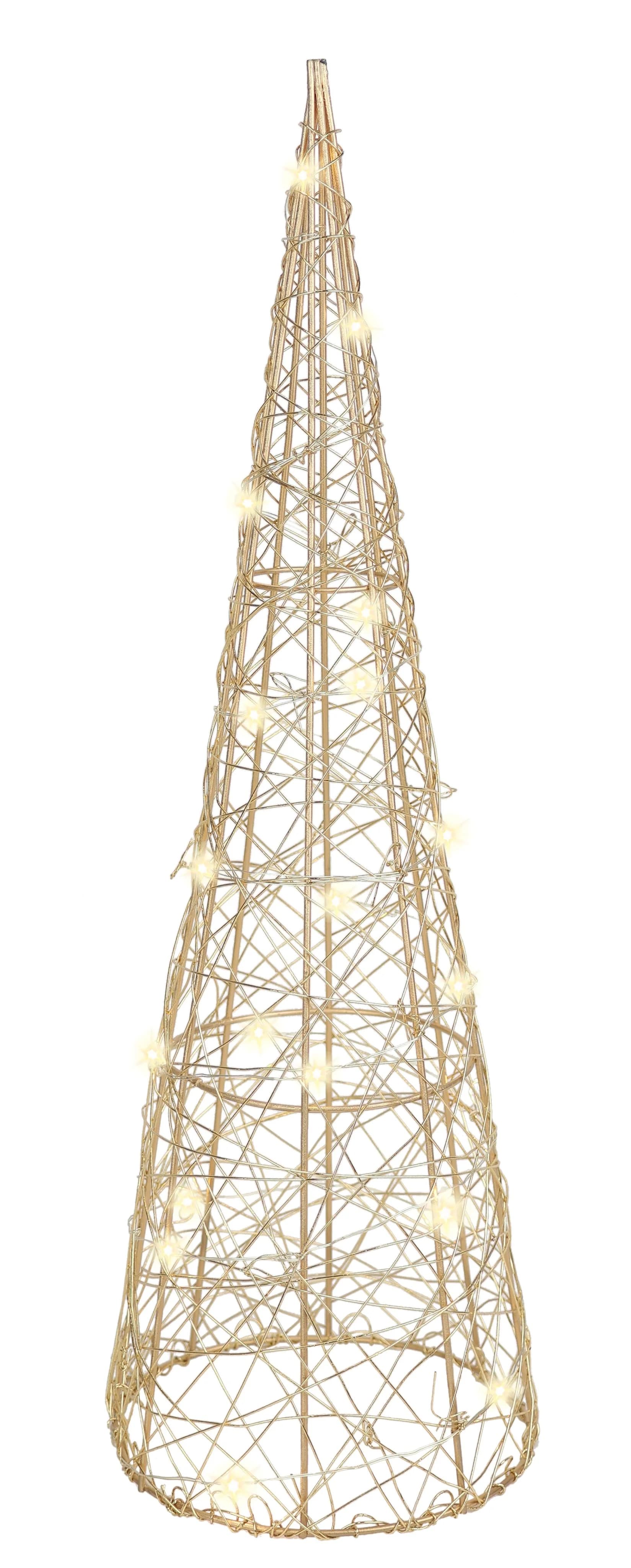I.GE.A. LED-Pyramide Gold 45 cm Draht Weihnachtspyramide