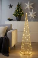 I.GE.A. LED-Dekofigur LED-Pyramide Weihnachtspyramide Gold Bild 1