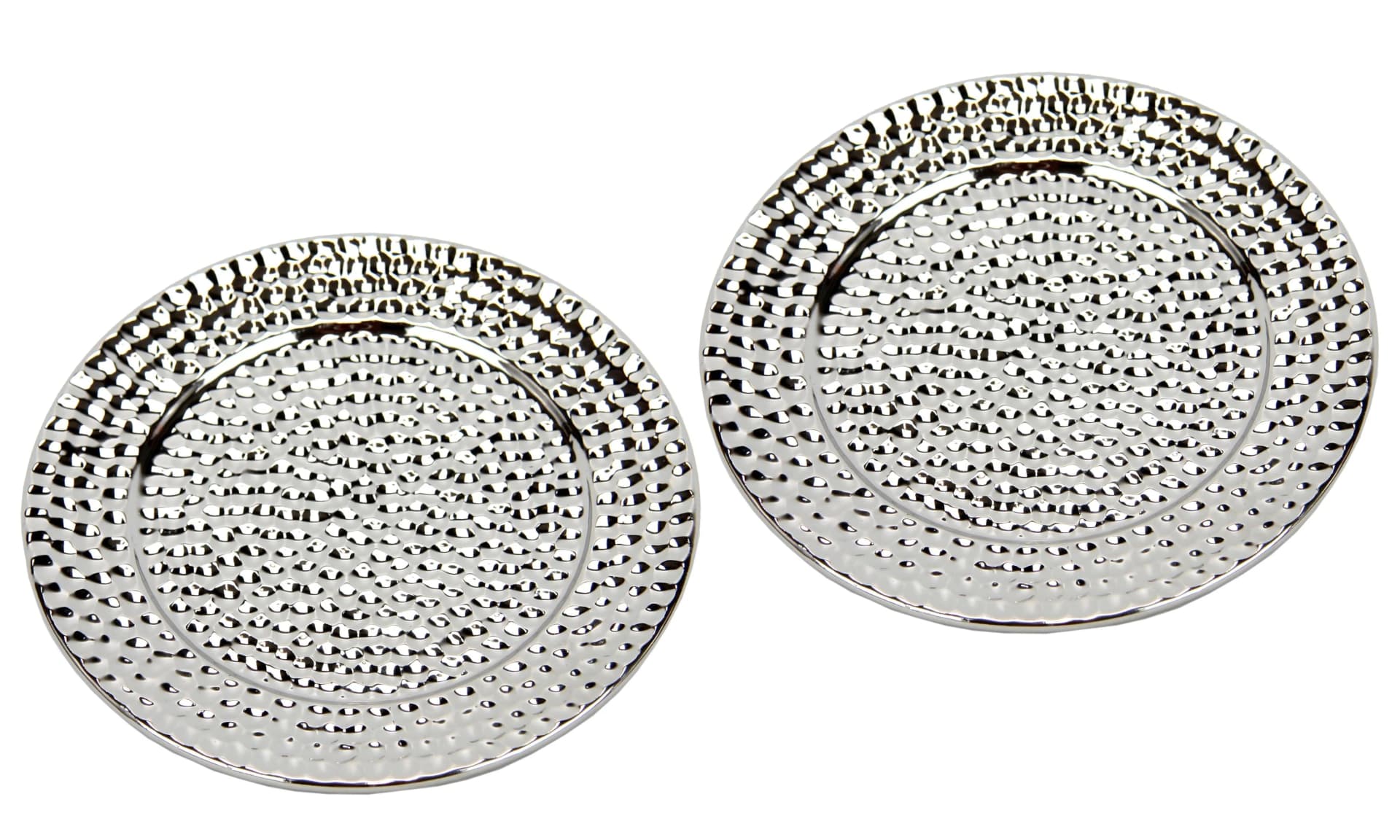 I.GE.A. Keramik-Schale rund Silber 2er Set