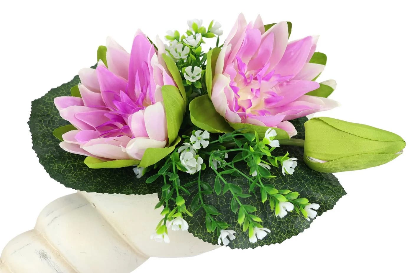 I.GE.A. Kunstblume Lotus in Muschel-Topf Rosa Wasserlilien - Bild 4