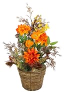 I.GE.A. Kunstblumenarrangement Dahlien Herbstdeko Orange/Rot Bild 2