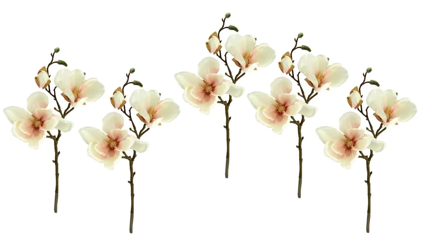 Kunstzweig I.GE.A. Magnolienzweig künstlich Weiß/Rosa Polyester - Bild 2