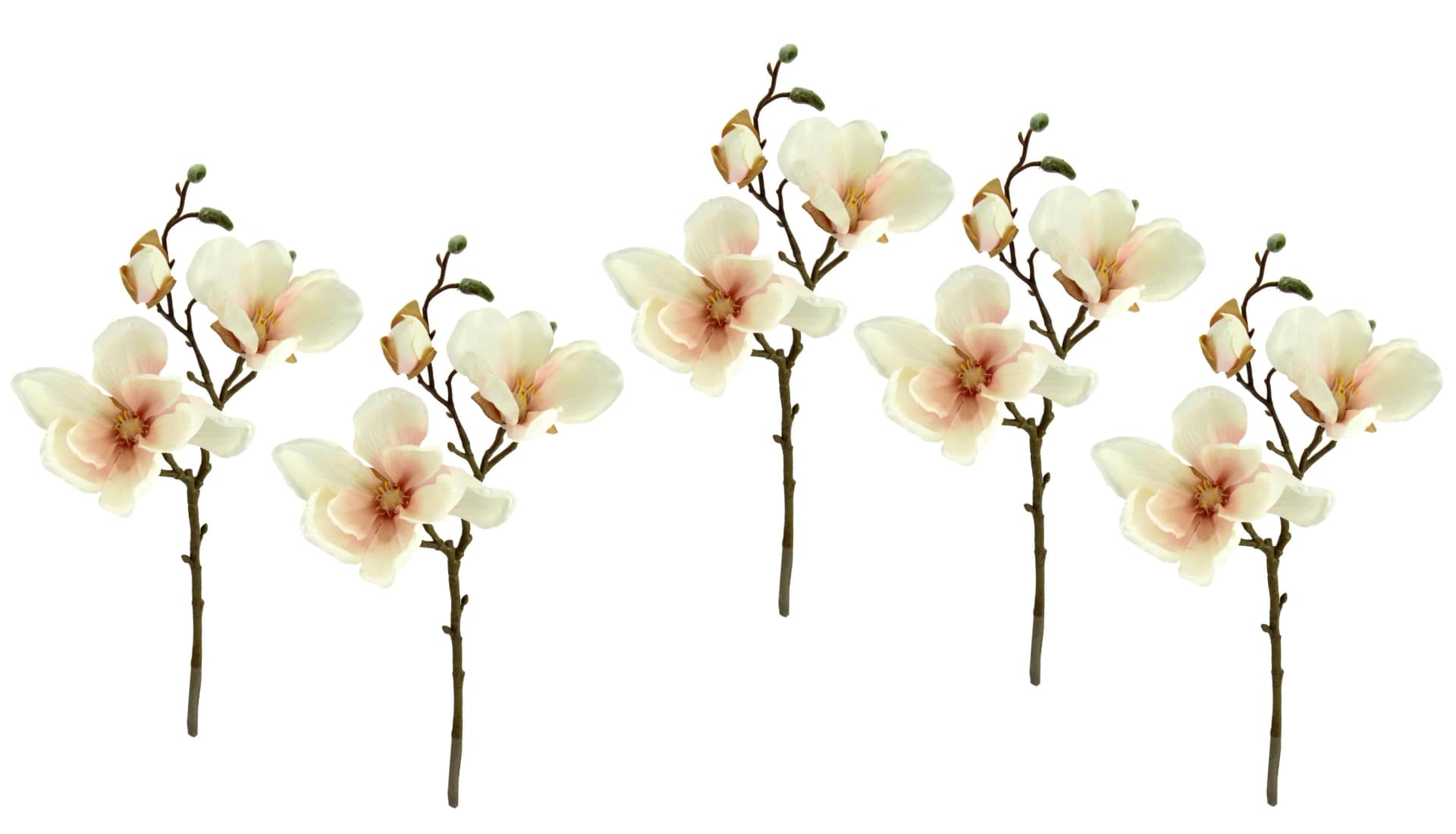 Kunstzweig I.GE.A. Magnolienzweig künstlich Weiß/Rosa Polyester - Bild 4