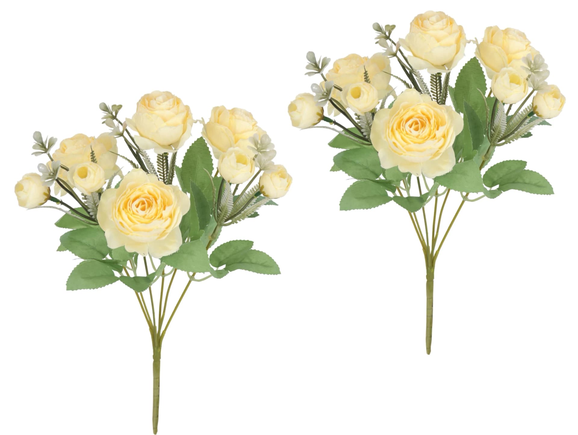 I.GE.A. Künstlicher Rosenstrauß Gelb 2er Set - Bild 3