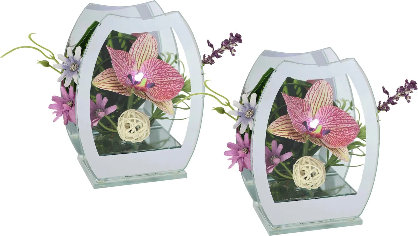 OTTO HOME Kunstblume Orchidee mit LED-Beleuchtung im Glas Rosa