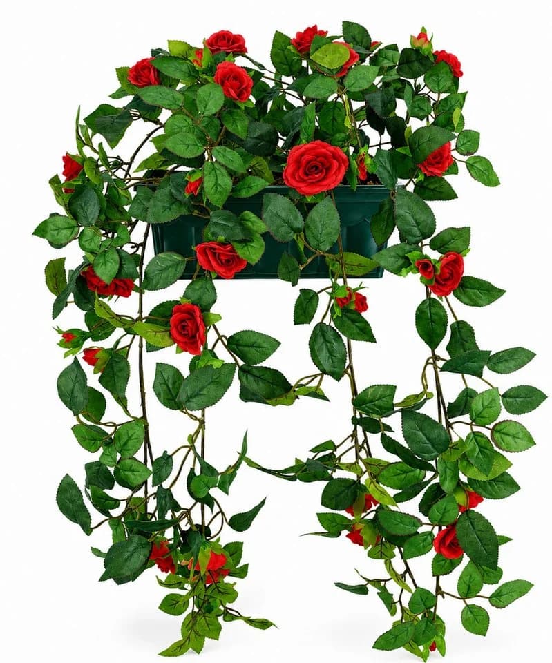 I.GE.A. Kunstblume Wildrosen-Busch im Kasten 57cm Deko - Bild 2