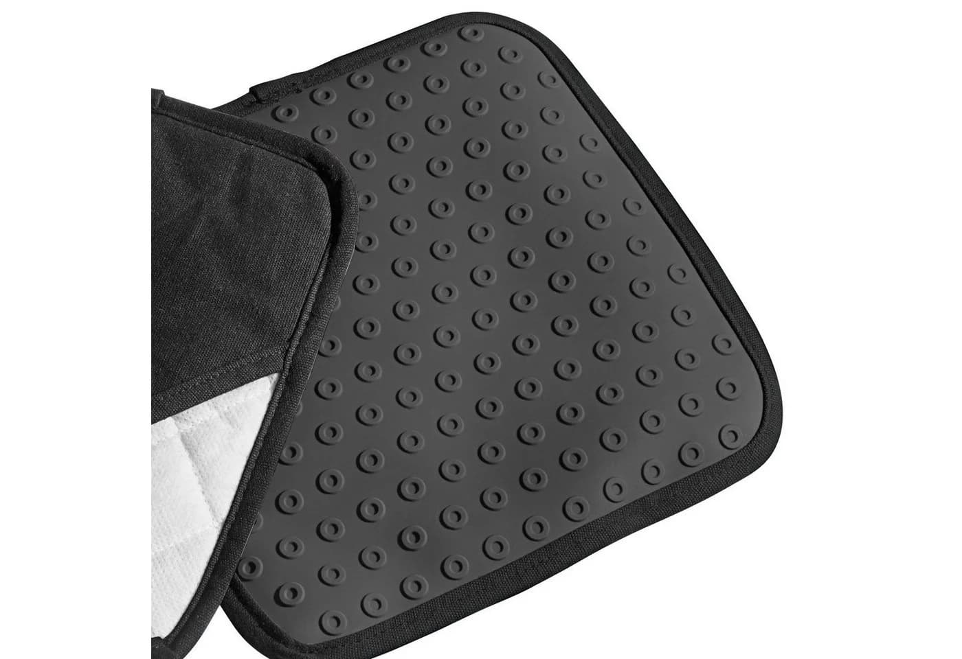 Lurch Topflappen Silikon & Textil Schwarz 20x20cm 2er Set
