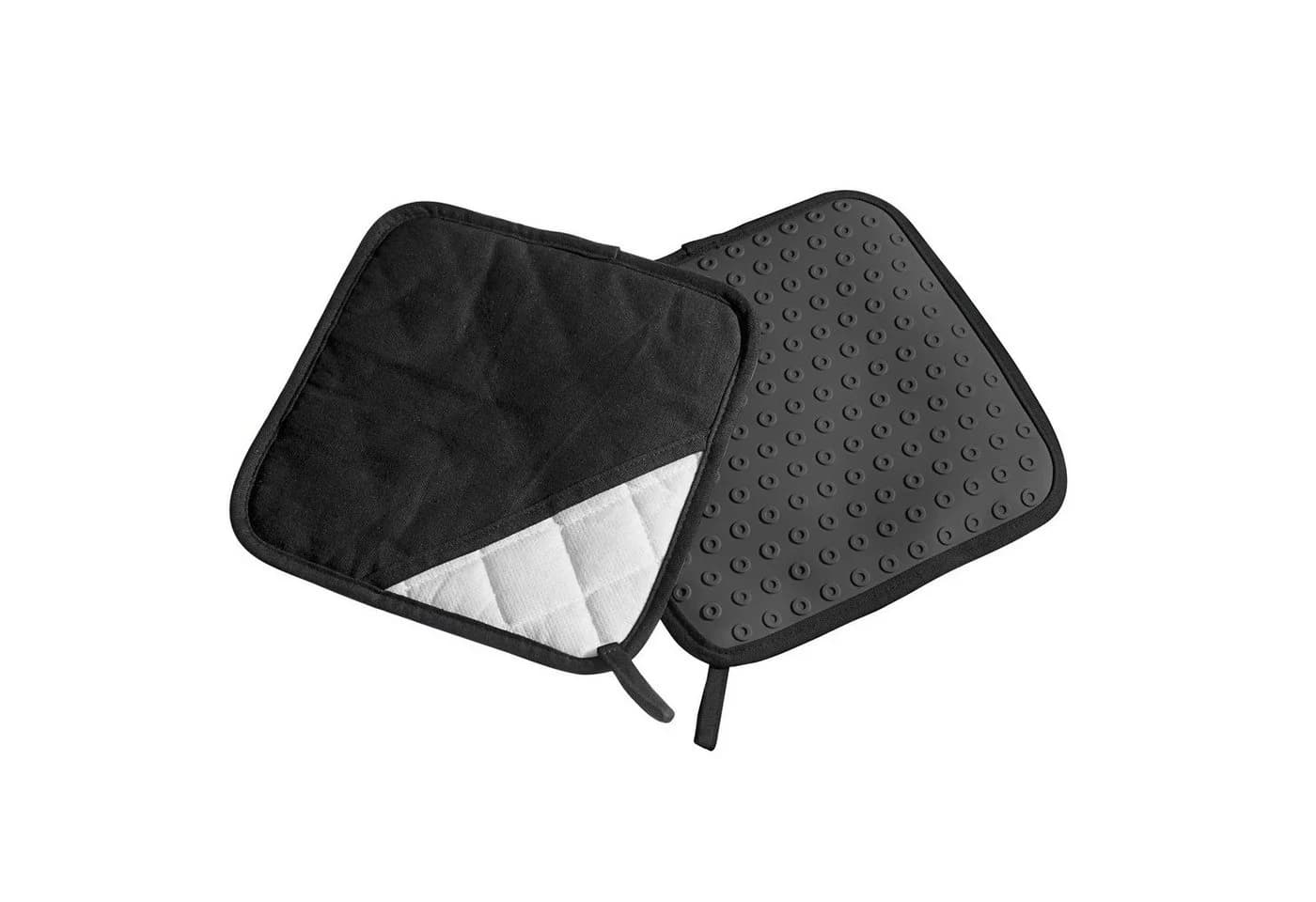 Lurch Topflappen Silikon & Textil Schwarz 20x20cm 2er Set - Bild 2
