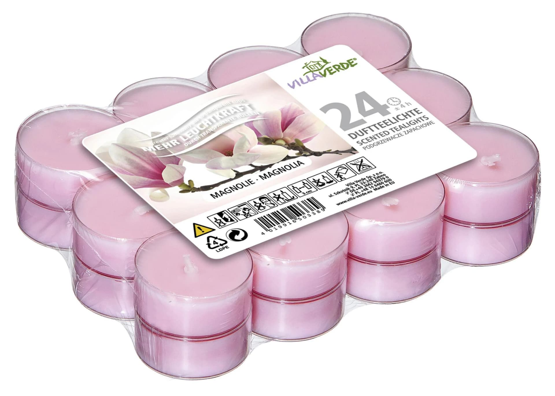 Duftteelichte MAGNOLIE 24er Pack Rosa
