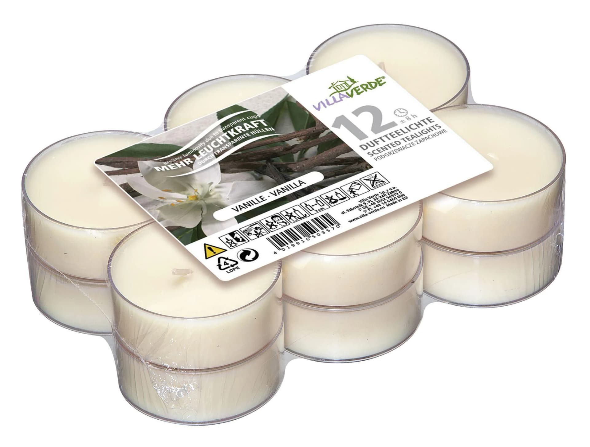 Duftteelichte JUMBO VANILLE 12er Pack Vanille