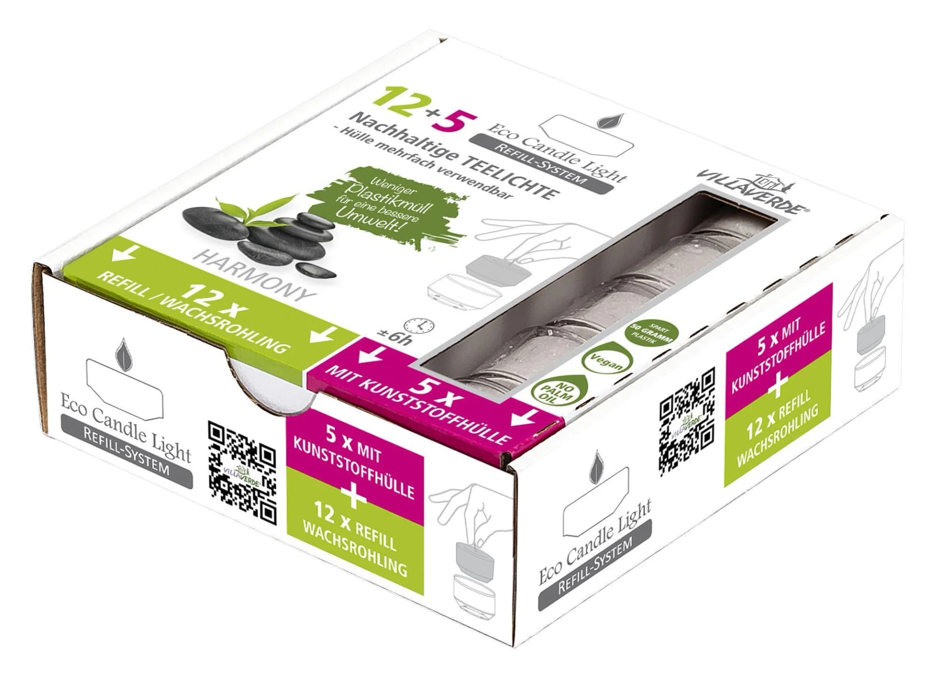 Duftteelichte REFILL HARMONY 17er Pack Weiß mit Hülle
