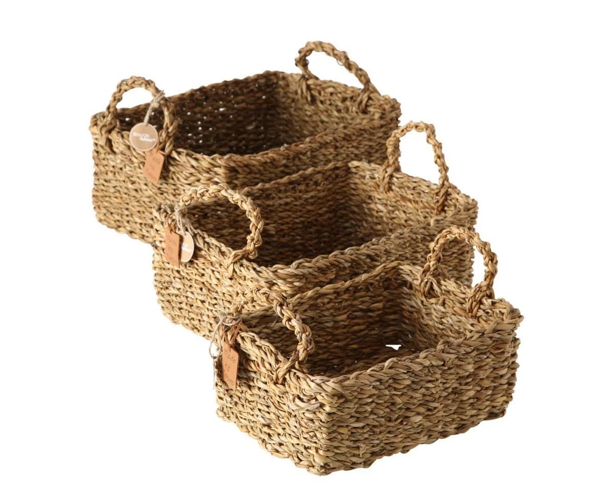 BOLTZE Korb Sophy 3-teilig Seegras Boho