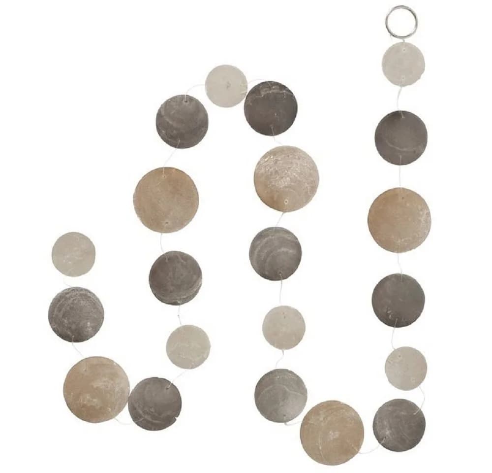 BOLTZE GRUPPE Hängedekoration Capiz-Girlande Country Windspiel Beige Grau Weiß