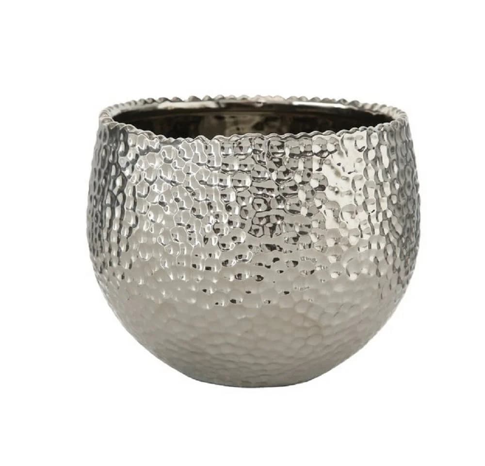 BOLTZE GRUPPE Übertopf Lajos Steingut Silber 3er Set - Bild 3