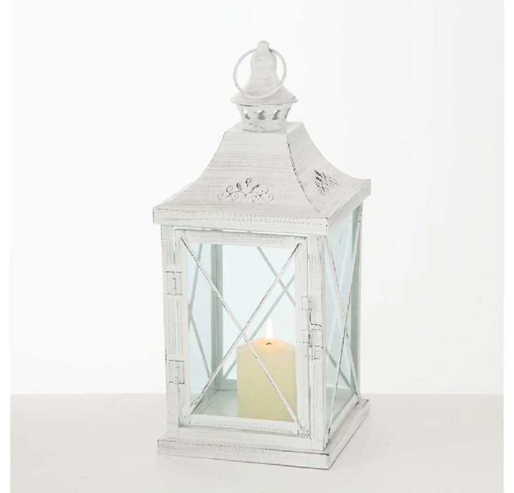 BOLTZE Windlicht Laterne 2er Set Indoor Metall Weiß 40 cm - Bild 4