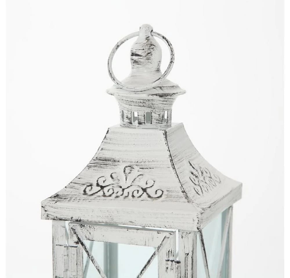 BOLTZE Windlicht Laterne 2er Set Indoor Metall Weiß 40 cm - Bild 5