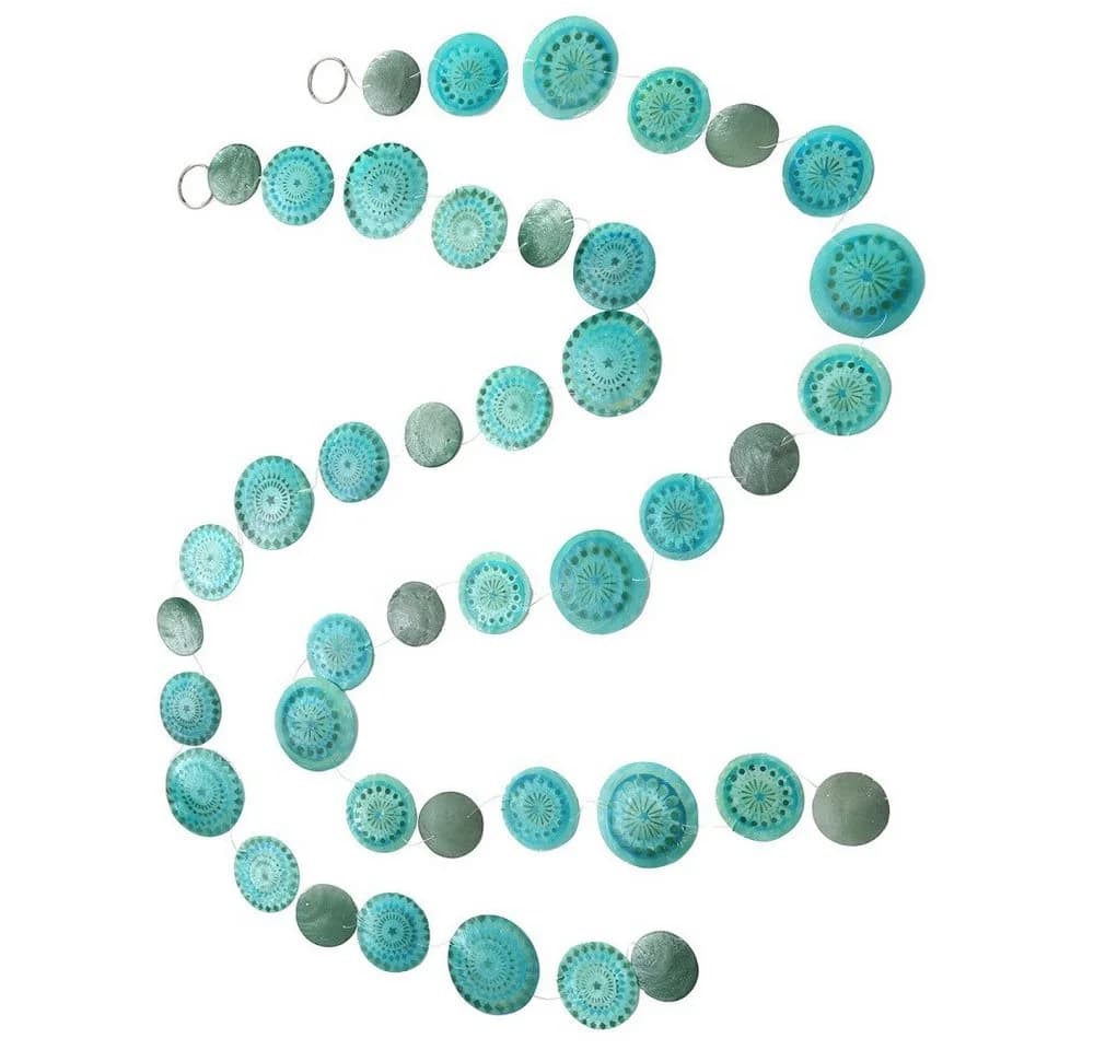BOLTZE Hängedekoration Muschelgirlande Perlmutt Grün/Blau