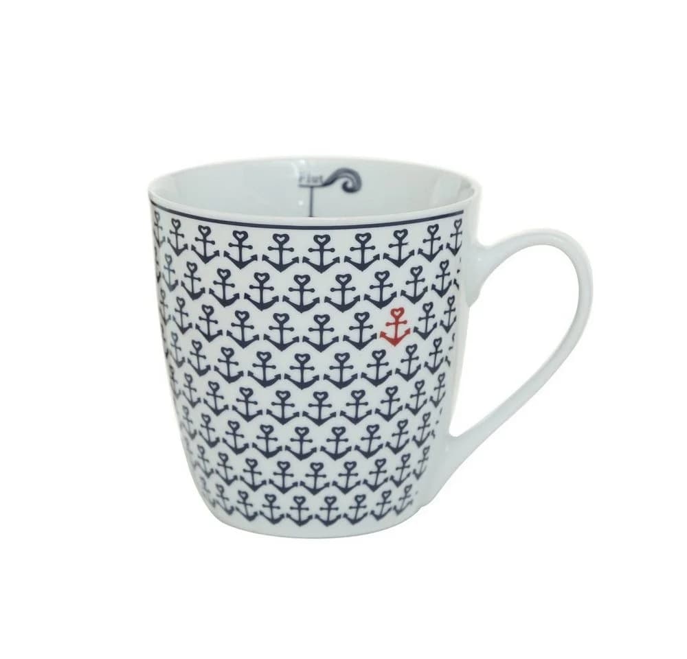 BOLTZE GRUPPE Jumbobecher 3er Set Anker Design Blau Grau Rot Weiß - Bild 3