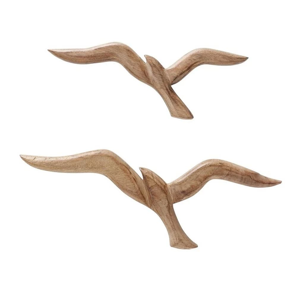 BOLTZE GRUPPE Hängedekoration Wandobjekt Seagull Möwe Mango Holz 2er Set