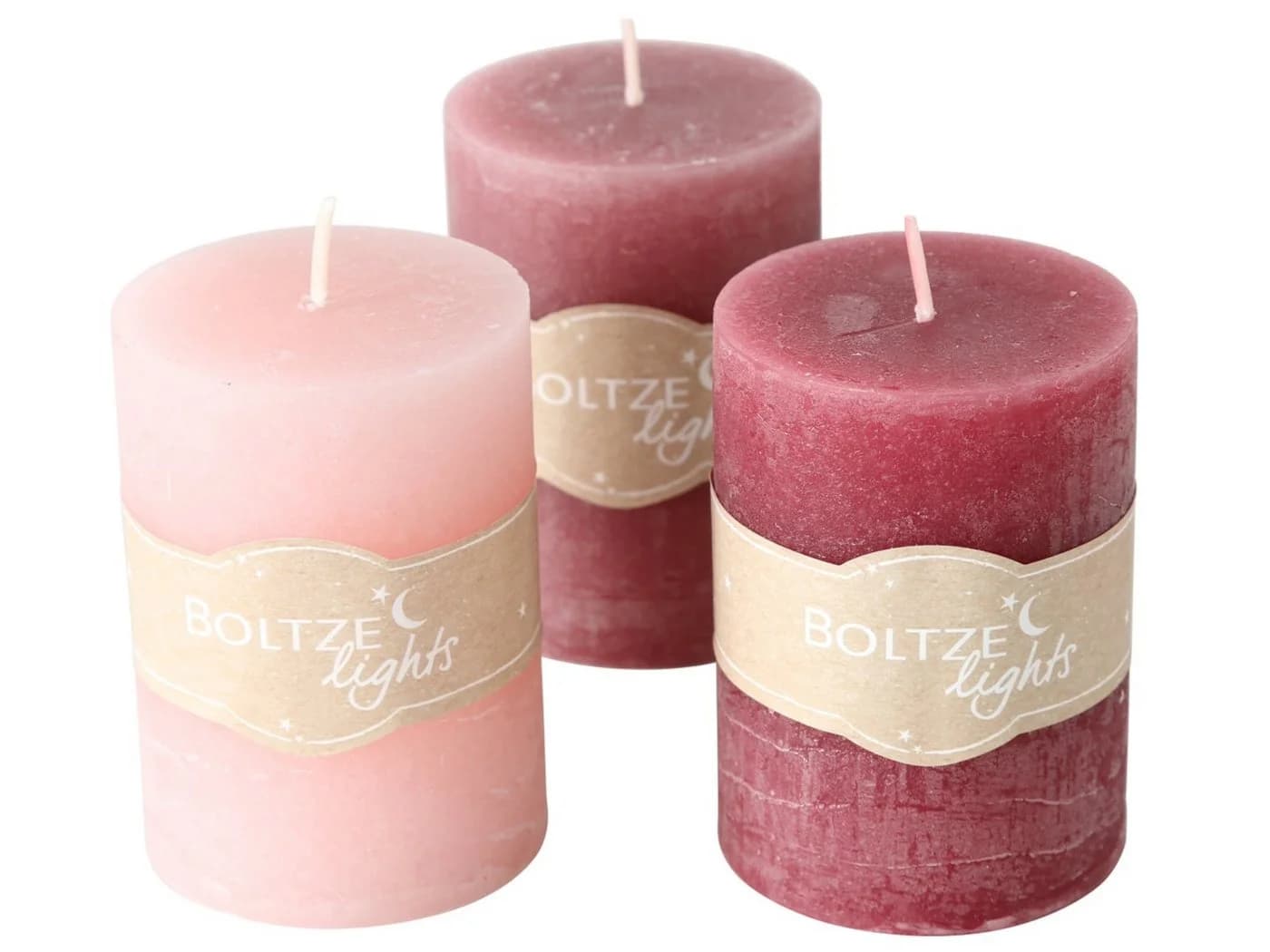 BOLTZE Stumpenkerze Classic Rosa 10cm Paraffin