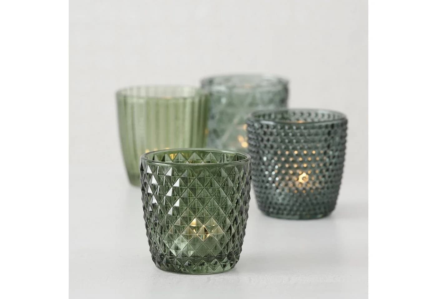 BOLTZE GRUPPE Teelichthalter Set Marilu Glas Grün 4-teilig - Bild 2