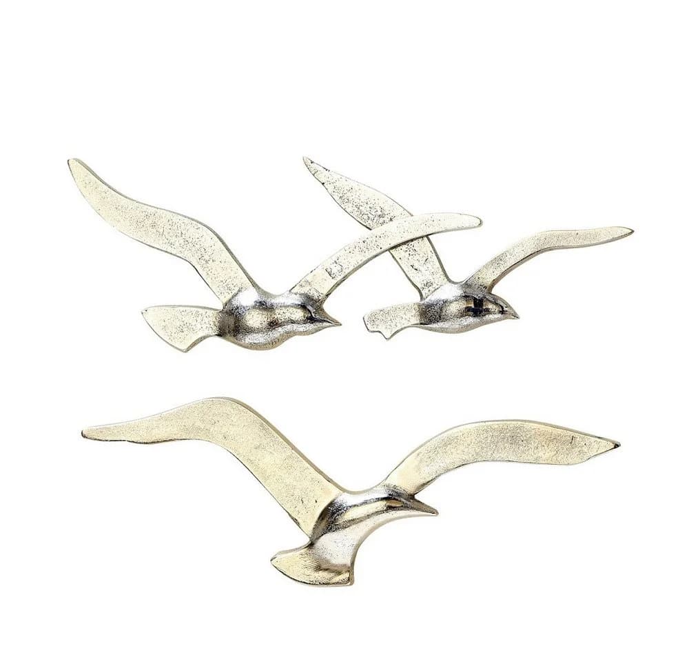 BOLTZE GRUPPE Hängedekoration Vögel Silber Aluminium Wandobjekt