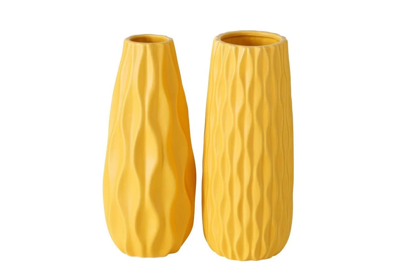 BOLTZE Tischvase 2er Set Luana Gelb Steingut Matt - Bild 5