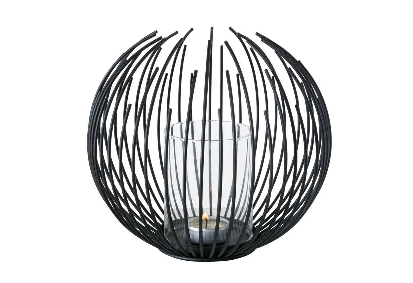 BOLTZE Windlicht Cylon Kerzenhalter Schwarz Skandinavisches Design