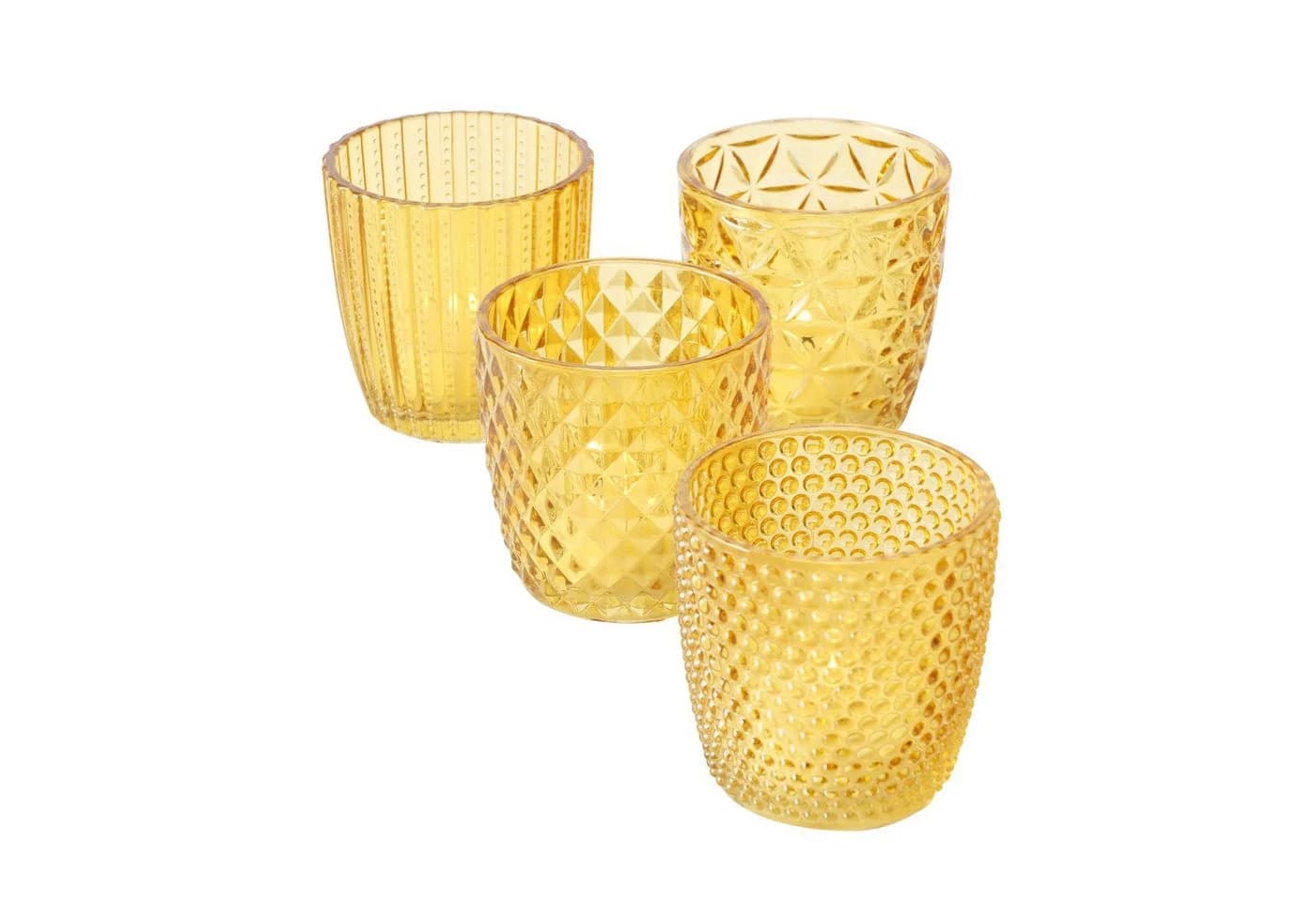 BOLTZE GRUPPE GmbH Teelichthalter Marilu Glas lackiert gelb 4-teilig