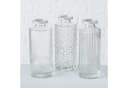 BOLTZE Tischvase 3er Set Glas Flaschenform Relief Bild 1