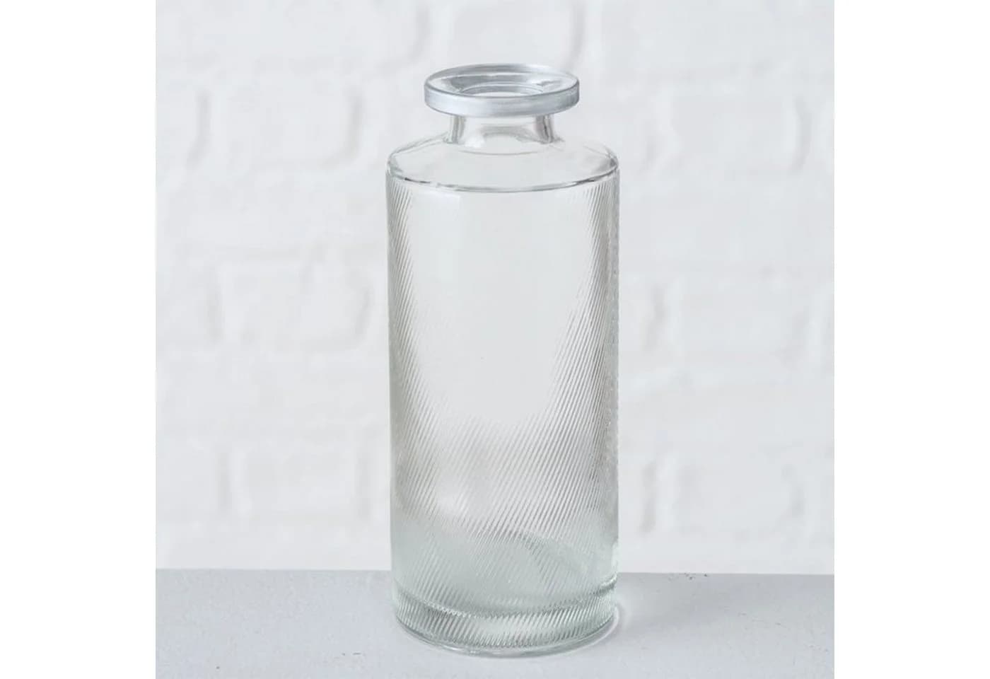 BOLTZE Tischvase 3er Set Glas Flaschenform Relief - Bild 5