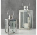 BOLTZE Kerzenlaterne Caruso 2er Set Silber Windlicht Skandinavisches Design Bild 1