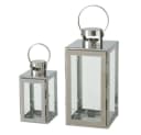 BOLTZE Kerzenlaterne Caruso 2er Set Silber Windlicht Skandinavisches Design Bild 2