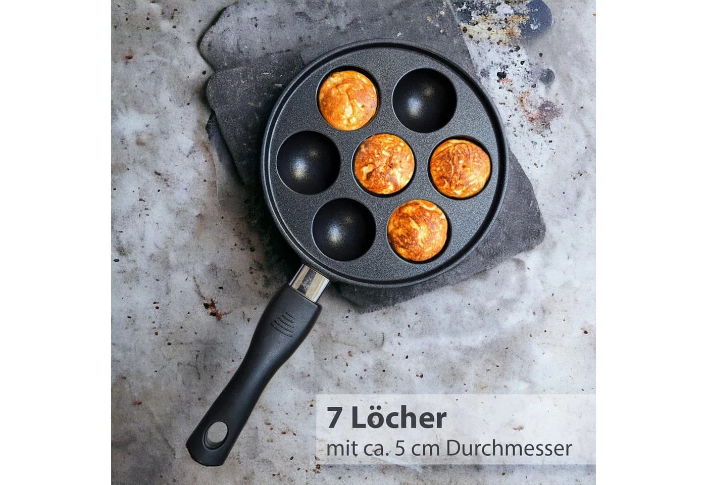 osoltus Augenpfanne 7 Loch Induktion Aluguss Antihaft - Bild 5