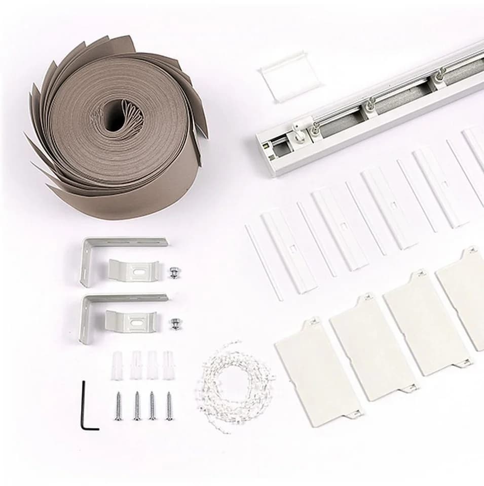Ventanara Lamellenvorhang Komplettset 89mm Vertikaljalousie Taupe - Bild 5