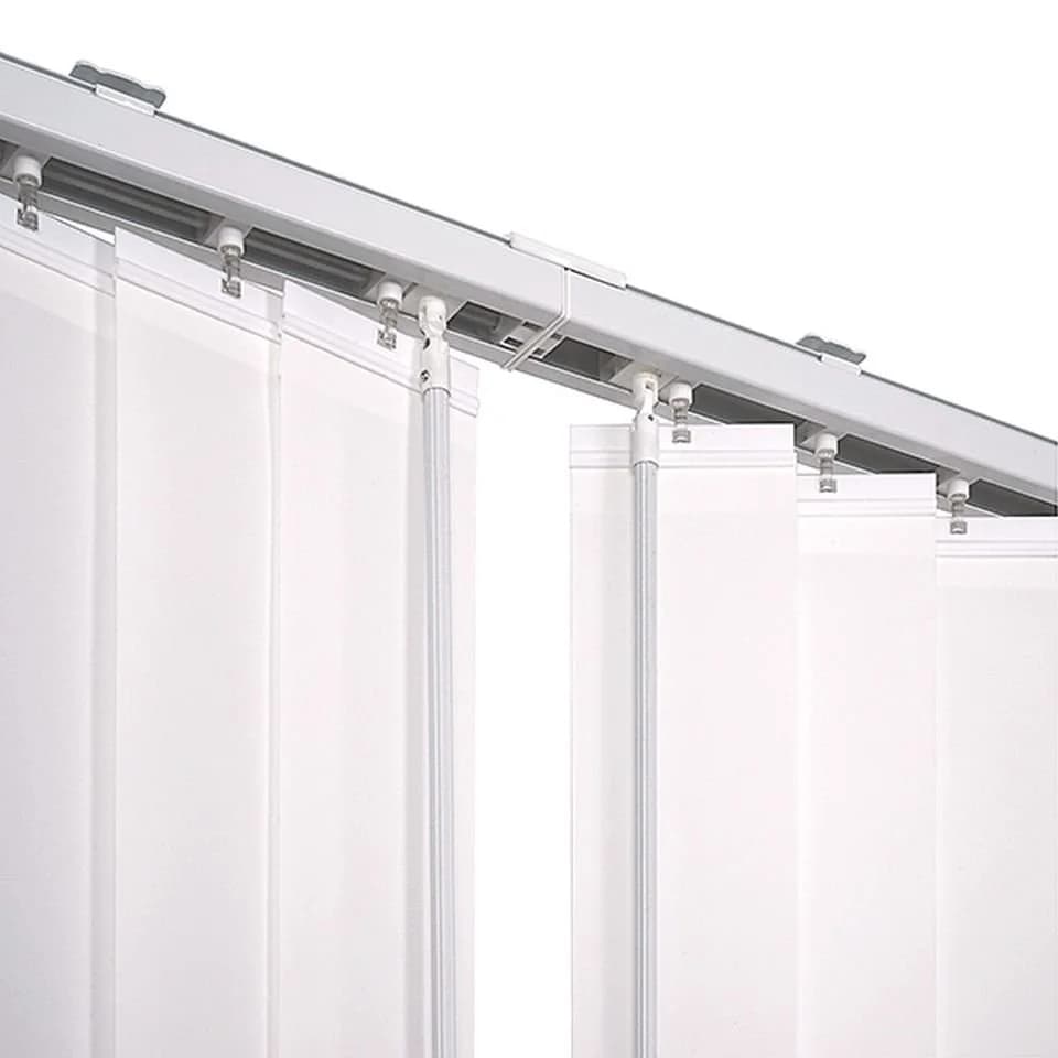 ventanara Lamellenvorhang Komplettset verdunkelnd 89mm Vertikaljalousie Weiß - Bild 4