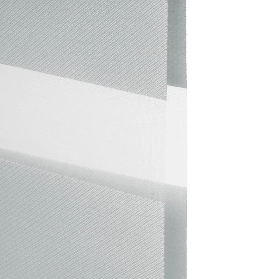 Ventanara Doppelrollo mit Kassette Matt Weiss Hellgrau Gestreift - Bild 3