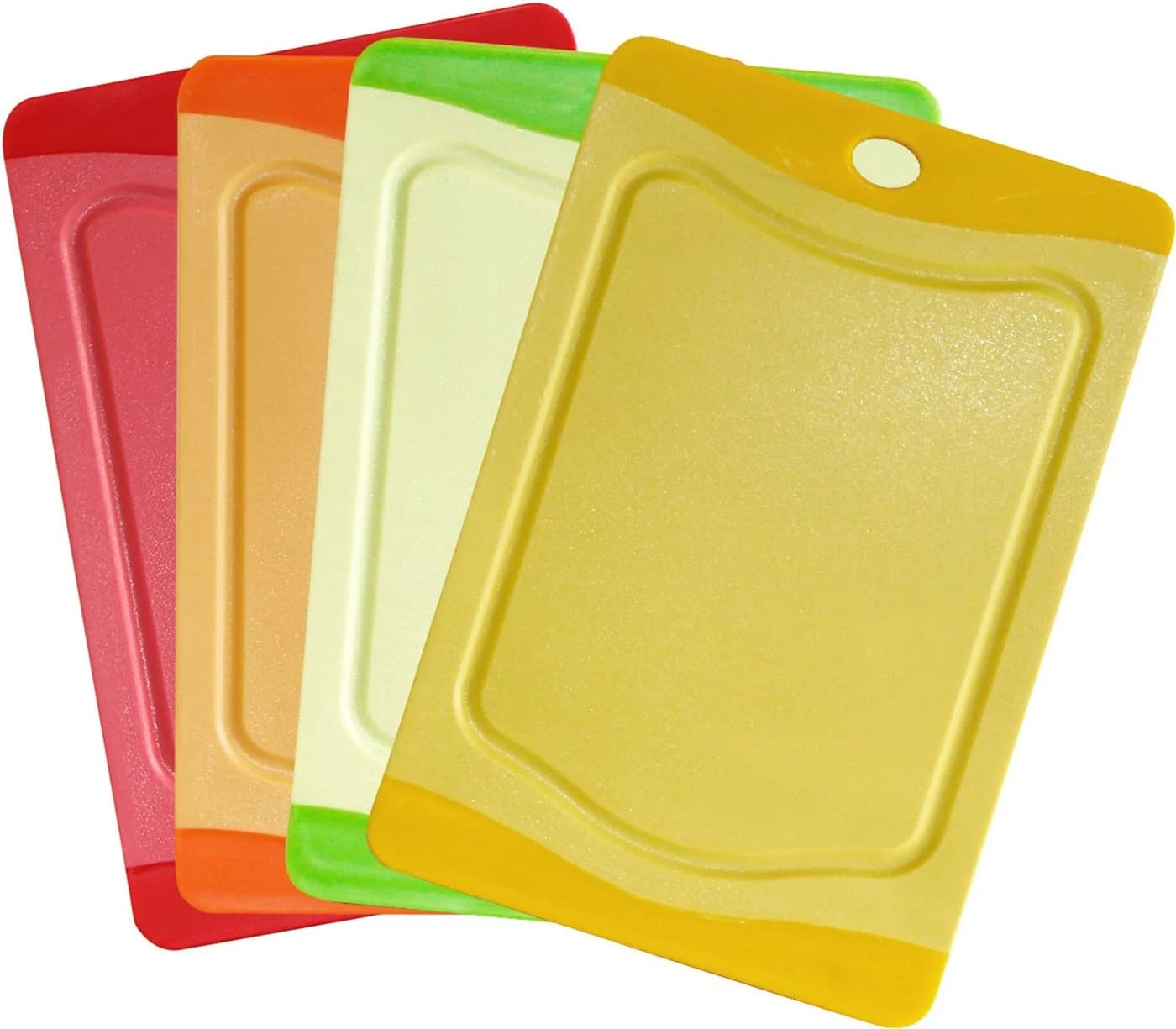 STONELINE Schneidebrett-Set 4-tlg. Bunt mit Saftrille & Softtouch