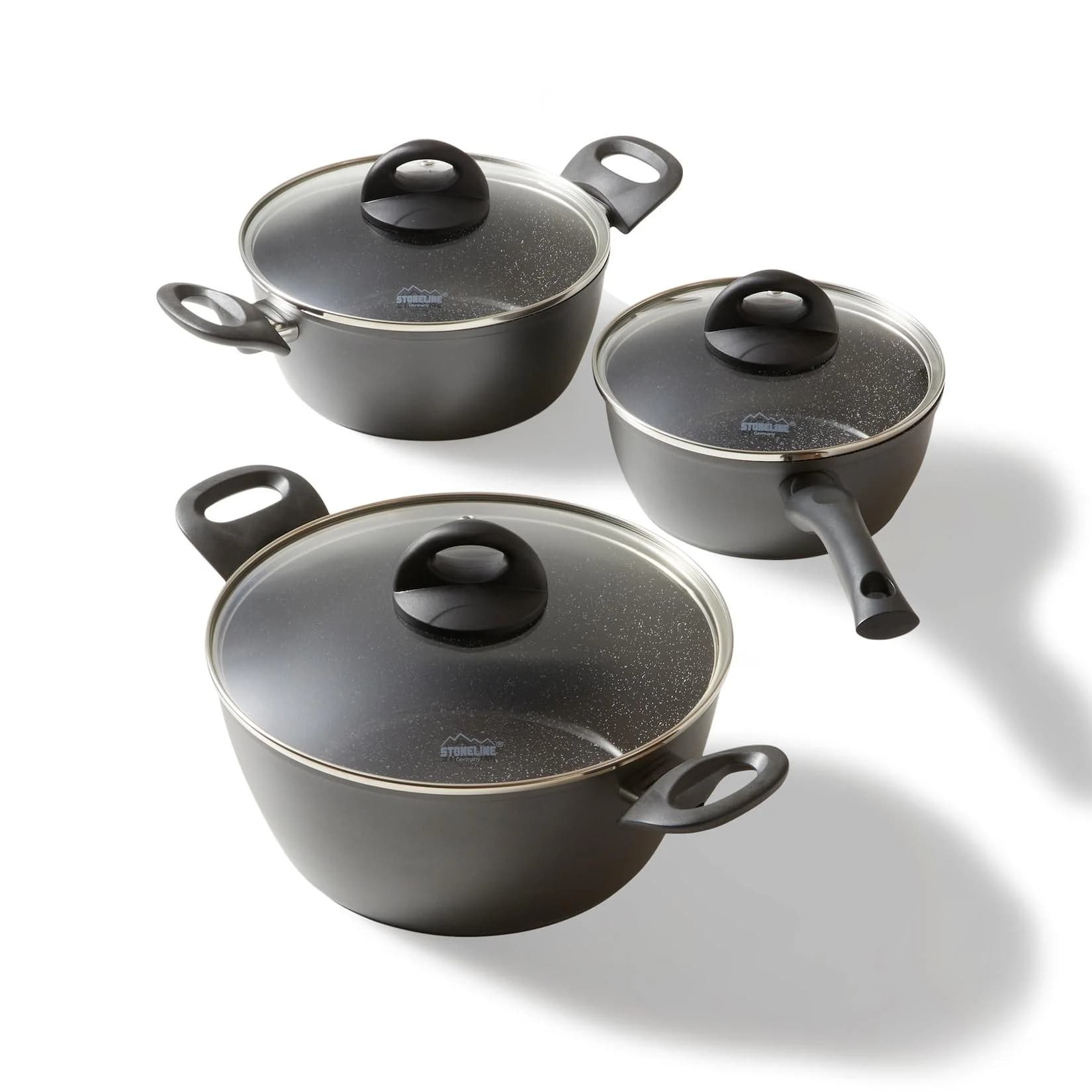 STONELINE Topf-Set CERAMIC Anthrazit Induktion